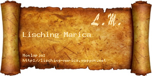 Lisching Marica névjegykártya